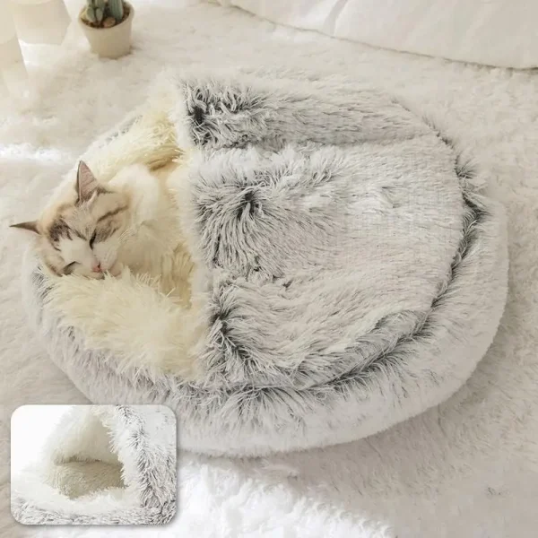 Soft-Plush-Pet-Bed-with-Cover-Round-Cat-Bed-Pet-Mattress-Warm-Cat-Dog-2-in-2