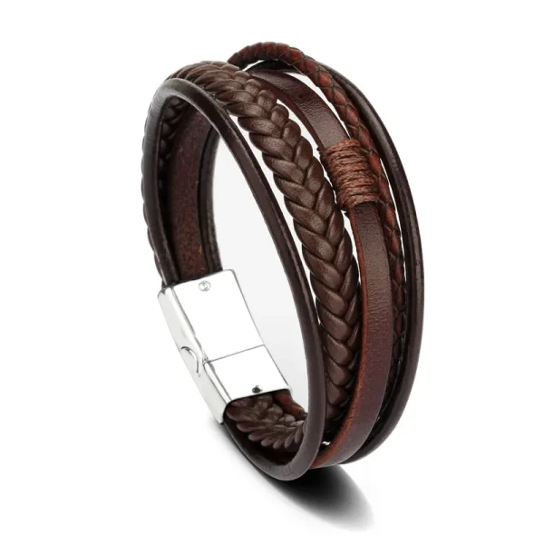 Trendy-Leather-Bracelets-For-Men-Stainless-Steel-Multilayer-Braided-Rope-Charm-Bracelets-Handsome-Gift-For-Boyfriend-4