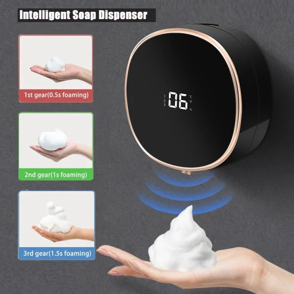Wall-Mount-Automatic-Foam-Soap-Dispensers-LED-Temperature-Display-Touchless-Infrared-Sensor-Foamhand-Sanitizer-Soap-Dispenser