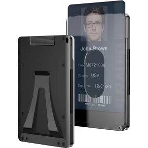 Aluminum Slim Stretchable Belt Draw-Out Metal Wallet