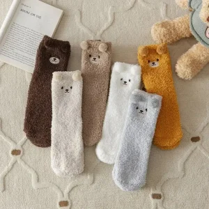 Cute Bear Fleece Socks Winter Edition for Happy Feet