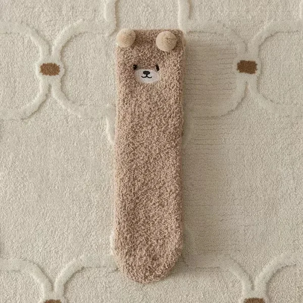 Women-Socks-2023-Winter-Cute-Bear-Coral-Fleece-Fuzzy-Socks-Female-Autumn-Happy-Funny-Socks-For-4