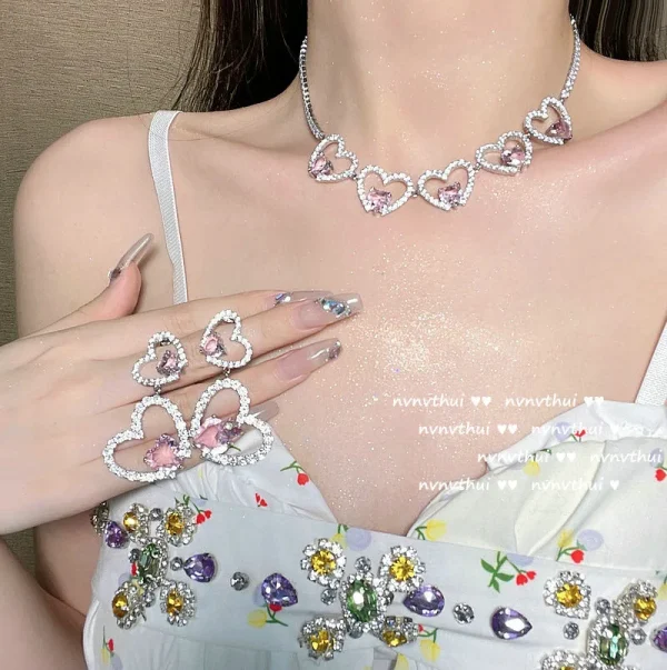 ZLIDIN-Bright-Pink-Love-Jewel-necklace-Designer-plated-18K-gold-grape-purple-heart-type-zircon-wings-3