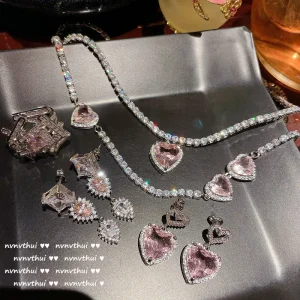 Bright Pink Love Jewel necklace