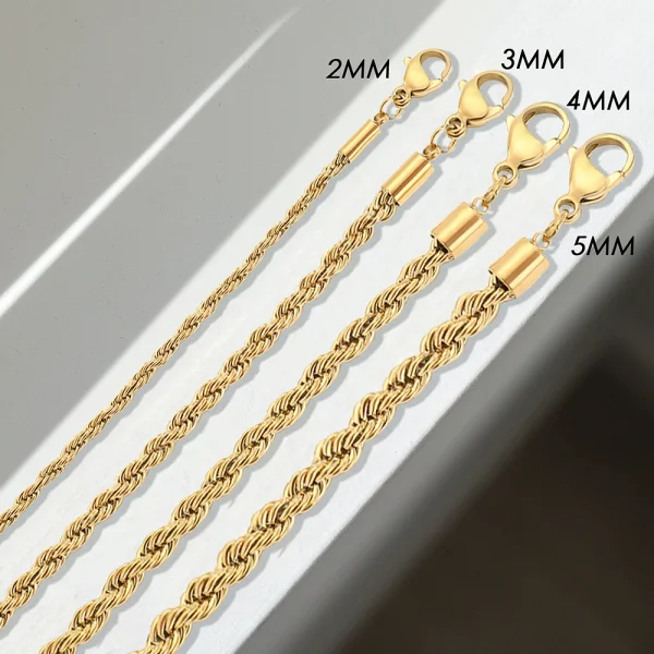e-Manco-2-3-4-5MM-316-Rope-Chain-Necklace-Stainless-Steel-Never-Fade-Waterproof-Choker-5
