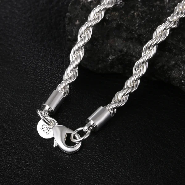 high-quality-silver-color-4MM-women-men-chain-male-twisted-rope-necklace-bracelets-fashion-Silver-jewelry-2